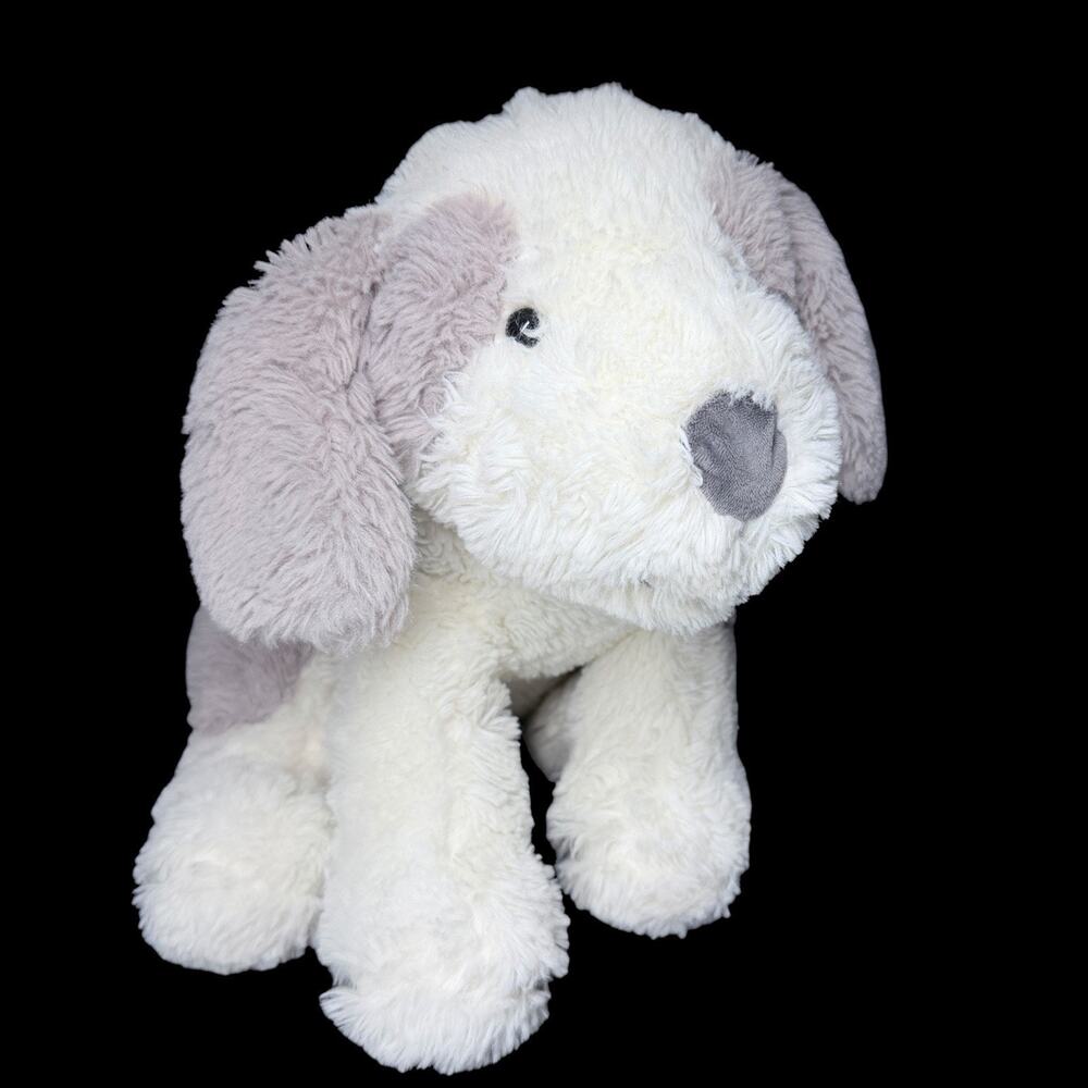 White Gray Puppy Dog Plush 13 In Floppy Stuffed Animal Soft Toy Indigo Books